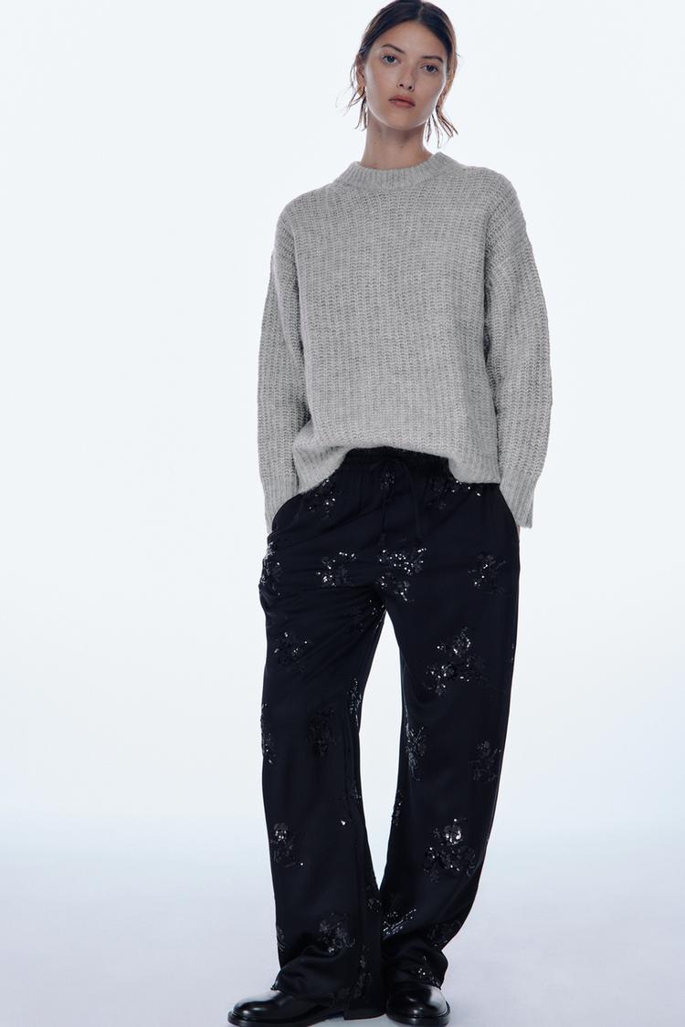 PURL KNIT SWEATER Gray ZARA United States